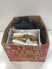 BOX OF ASSORTED SHOES TO INCLUDE KRUSH SANDAL PLATFORMS IN BLACK IN UK SIZE 7