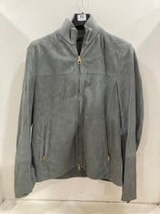 DUNHILL MENS ZIP UP SUEDE JACKET IN DARK GREY SIZE MEDIUM - RRP £2995