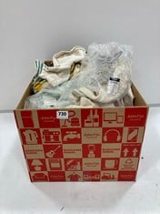 BOX OF ASSORTED KIDS CLOTHES TO INCLUDE MAMAS&PAPAS STRIPE FRILL ROMPER SIZE 6-9