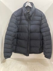 DUNHILL NAVY ECODOWN FIBERS PUFFER COAT SIZE MEDIUM