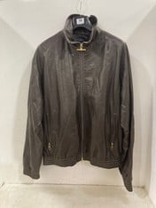 DUNHILL BROWN LEATHER JACKET IN UK SIZE MEDIUM- RRP £1500