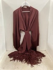 OLIVIA VON HALLE AMINA BURGUNDY FRINGED ROBE ONE SIZE - RRP £795