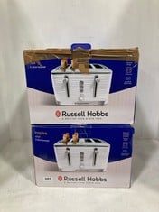 2 X RUSSELL HOBBS INSPIRE WHITE 4 SLICE TOASTER