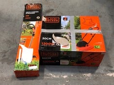 BLACK + DECKER 25CM CORDED STRIMMER TO INCLUDE BLACK + DECKER MOWER