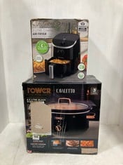 DAEWOO 2L COMPACT AIR FRYER TO INCLUDE TOWER ROSE GOLD EDITION 6.5L BLACK SLOW COOKER