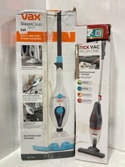 VAX STEAM CLEAN MULTIFUNCTION STEAM MOP S85-CM TO INCLUDE BELDRAY 2-IN-1 STICK VAC