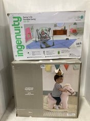 INGENUITY SWING 'N GO PORTABLE SWING TO INCLUDE MAMAS & PAPAS BELLE ROCKING HORSE