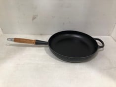 LE CREUSET ENAMELLED CAST IRON 28CM WOODEN HANDLE FRYING PAN