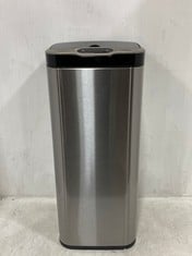 RECTANGLE SOFT CLOSE TRASH CAN SATIN NICKEL TO INCLUDE ELPHECO SQUARE STAINLESS STEEL SENSOR TRASH CAN WITH LID