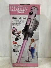 HETTY QUICK DUST FREE EASY EMPTY CORDLESS STICK VACUUM CLEANER - RRP £299