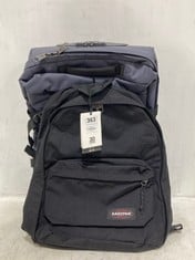 EASTPACK GREY 2 WHEEL TRAVEL BAG TO INCLUDE EASTPAK BLACK BACKPACK