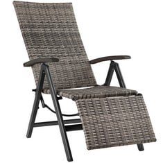 TECTAKE POLYRATTAN WITH ALUMINIUM FRAME GARDEN CHAIR BRISBANE GREY 404577