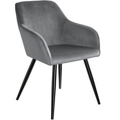 TECTAKE MARILYN PADDED CHAIR GREY/BLACK 403659 - RRP £109