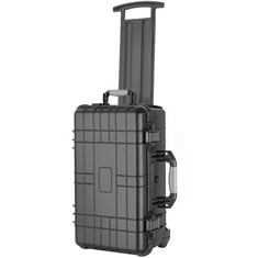 TECTAKE DURABLE HARDSHELL TRAVEL CASE WITH 3 FOAM INSERTS 34.5 X 23 X 56CM 403593