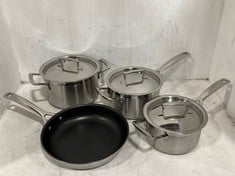 LE CREUSET 3-PLY STAINLESS STEEL 4 PIECE COOKWARE SET