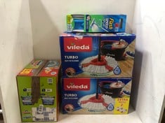 4 X ASSORTED ITEMS TO INCLUDE VILEDA TURBO 2-IN-1 MICROFIBRE MOP & BUCKET SET