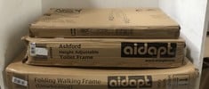 3 X ASSORTED ITEMS TO INCLUDE AIDAPT ASHFORD HEIGHT ADJUSTABLE TOILET FRAME