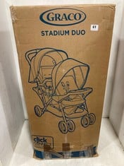 GRACO STADIUM DUO TANDEM DOUBLE PUSHCHAIR BLACK/GREY - RRP £159