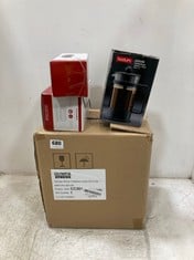 4 X ASSORTED ITEMS TO INCLUDE BODUM KENYA FRENCH PRESS CAFETIERE 350ML