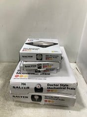 6 X ASSORTED SALTER SCALES TO INCLUDE SALTER DOCTOR STYLE MECHANICAL SCALE