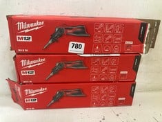 3 X ASSORTED MILWAUKEE M12 SUB COMPACT SOLDERING IRON M12SI