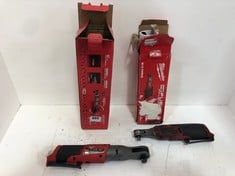 MILWAUKEE M12 12V LI-ION REDLITHIUM BRUSHLESS CORDLESS SUB COMPACT RATCHET M12FIR12-0 - RRP £141 TO INCLUDE MILWAUKEE M12 ⅜" HIGH SPEED RATCHET M12FHIR38-0 - RRP £129