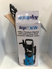 TOP TECH 120BAR PRESSURE WASHER WITH BUILT-IN HOSE REEL POWERFUL 1800W MOTOR