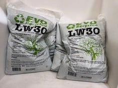 4 X EVO RECYCLED LW30 NATURAL SPILLAGE ABSORBENT WOOD FIBRE 30L