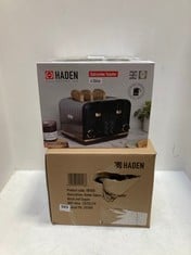 2 X HADEN SALCONBE 4 SLICE TOASTER IN BLACK AND COBBER