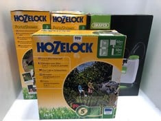 4 X ASSORTED GARDEN ITEMS TO INCLUDE HOZELOCK 2-IN-1 60M HOSE REEL