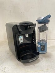 NINJA BLAST PORTABLE BLENDER IN BLUE AND TASSIMO BY BOSCH SUNY COFFEE MACHINE