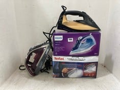 4 X ASSORTED IRONS TO INCLUDE PHILIPS SERIES 5000 STEAM IRON