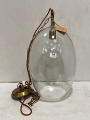 OTORO GLASS PENDANT - CLEAR GLASS - LARGE OVAL 48 X 31CM (DIAMETER) (OP1402) - RRP £250