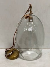 OTORO GLASS PENDANT - CLEAR GLASS - LARGE OVAL 48 X 31CM (DIAMETER) (OP1402) - RRP £250