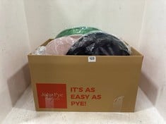 BOX OF ASSORTED JOHN LEWIS HATS TO INCLUDE JOHN LEWIS MAGGIE SIDE UP FABRIC TRIM HAT IN NAVY