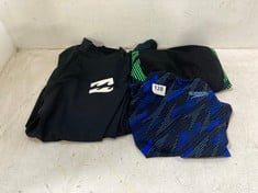 3 X ASSORTED SWIMWEAR TO INCLUDE SPEEDO OPEN BACK SWIMSUIT IN BLACK/GREEN/BLUE SIZE 12