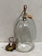 OTORO GLASS PENDANT - CLEAR GLASS - LARGE OVAL 48 X 31CM (DIAMETER) (OP1402) - RRP £250