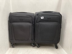 2 X JOHN LEWIS MELBOURNE 55CM 4-WHEEL CABIN CASE IN BLACK