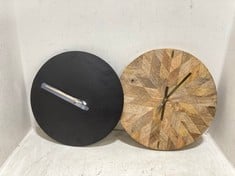 OKOTA WALL HUNG CLOCK IN BLACK TO INCLUDE ENUGU MANGO WOOD CLOCK - NATURAL - ITEM NO. EN0401 - RRP £170