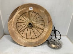 CHAKAI WOOD & METAL PENDANT - NATURAL - LARGE (CP0501) - RRP £225