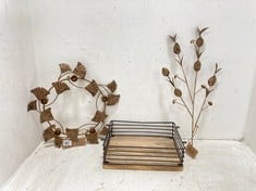 3 X ASSORTED ITEMS TO INCLUDE SAN STEM FOLIAGE - ANTIQUE BRASS - ONE SIZE - ITEM NO. SS1101( RRP £18)