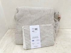 JOHN LEWIS TEXTURED & DECORATIVE COTTON AND LINEN STANDARD PILLOWCASE AND JOHN LEWIS STRIPED BED THROW