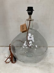 BABA GLASS LAMP - CLEAR GLASS - LARGE WIDE 42 X 31CM (DIAMETER) (BL5401) - RRP £160