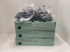 7 X ASSORTED JOHN LEWIS LIGHTS TO INCLUDE JOHN LEWIS FESTOON 10 LIGHT LED OUTDOOR LINE LIGHT