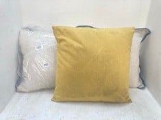 3 X ASSORTED JOHN LEWIS CUSHIONS TO INCLUDE JOHN LEWIS ANYDAY COTTON BUTTERCUP COATED CUSHION 45X45CM