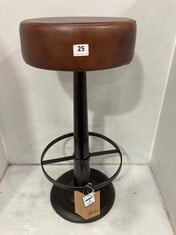 NARWANA LEATHER ROUND STOOL - CHOCOLATE BROWN - ONE SIZE - ITEM NO. NS2501 - RRP £250