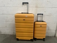 JOHN LEWIS ANYDAY GIRONA 75CM 4-WHEEL LARGE SUITCASE IN YELLOW AND JOHN LEWIS ANYDAY GIRONA 55CM 4-WHEEL CABIN CASE IN YELLOW