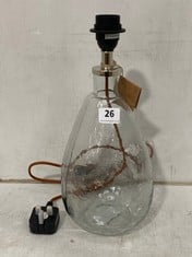 BABA GLASS LAMP - CLEAR GLASS - SMALL TALL 39 X 18CM (DIAMETER) (BL5501) - RRP £110