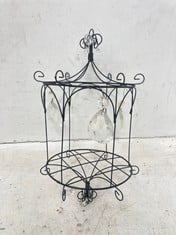 16 X STONE THE CROWS HANGING BIRDCAGE + CRYSTALS - HEIGHT 34 CM - TOTAL RRP £304