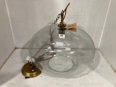 OTORO GLASS PENDANT - CLEAR GLASS - LARGE ROUND 32 X 45CM (DIAMETER) (OP1502) - RRP £250